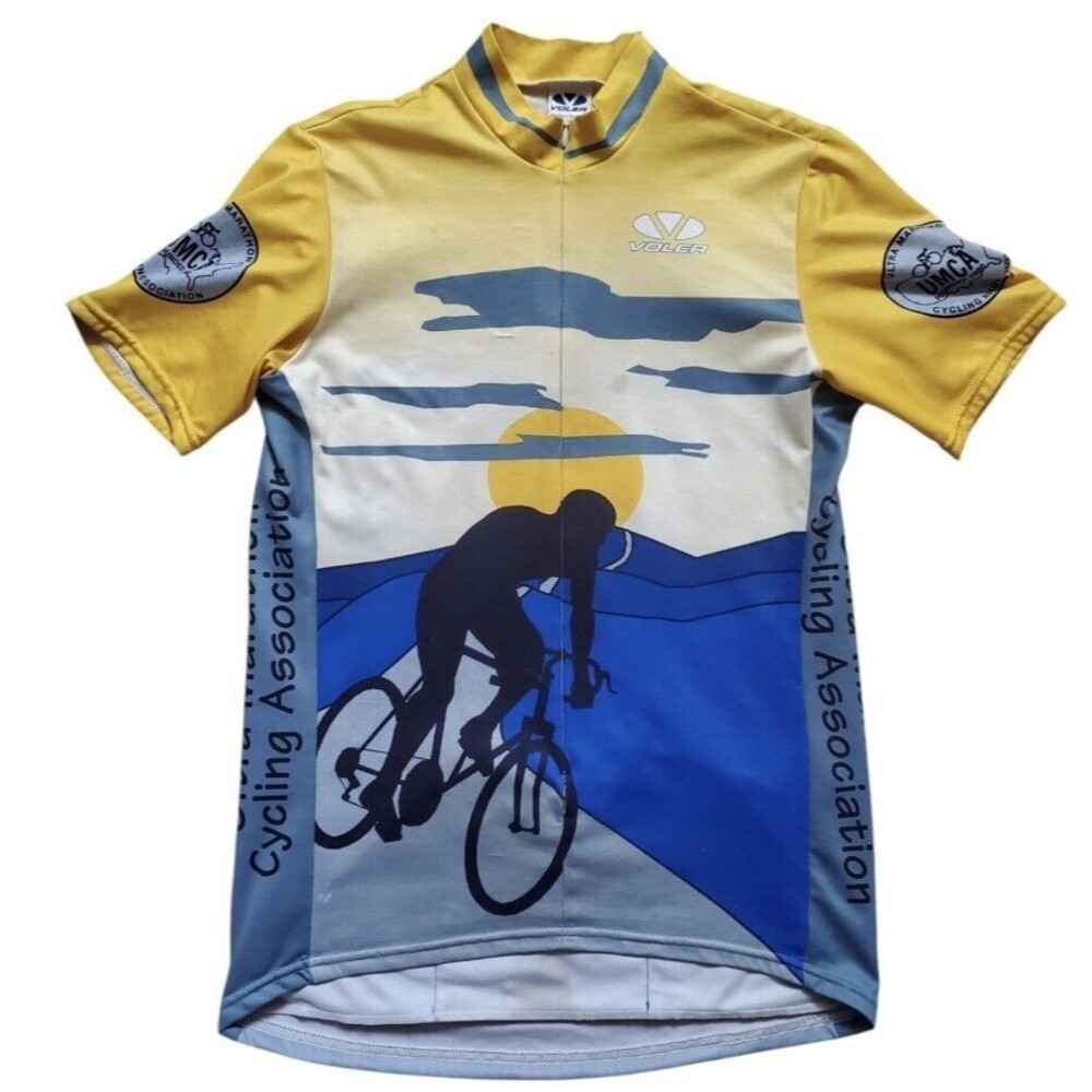 Voler Cycling Jersey Men Large 3/4 Zip Breathable Vintage 90's Has Stains